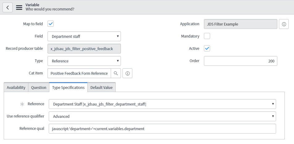 Filtered Reference Fields in ServiceNow 4